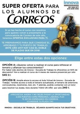 Super oferta para los alumnos de Correos