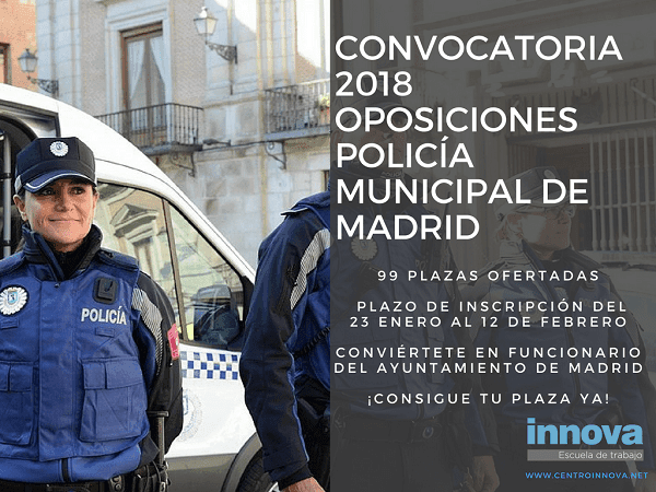 Oposiciones policía ayuntamiento | 99 plazas convocadas para Policía Municipal de Madrid