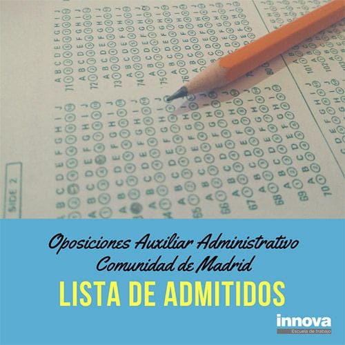 Listas admitidos y excluidos de Aux. Administrativo de la CAM
