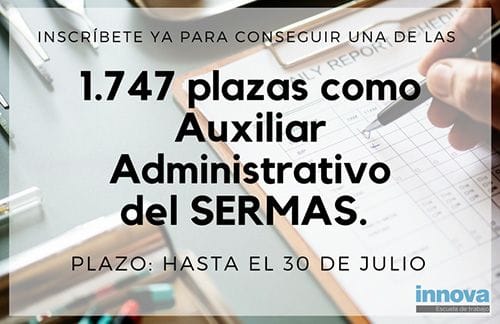 Consigue una de las 1.747 plazas de Auxiliar Administrativo del SERMAS